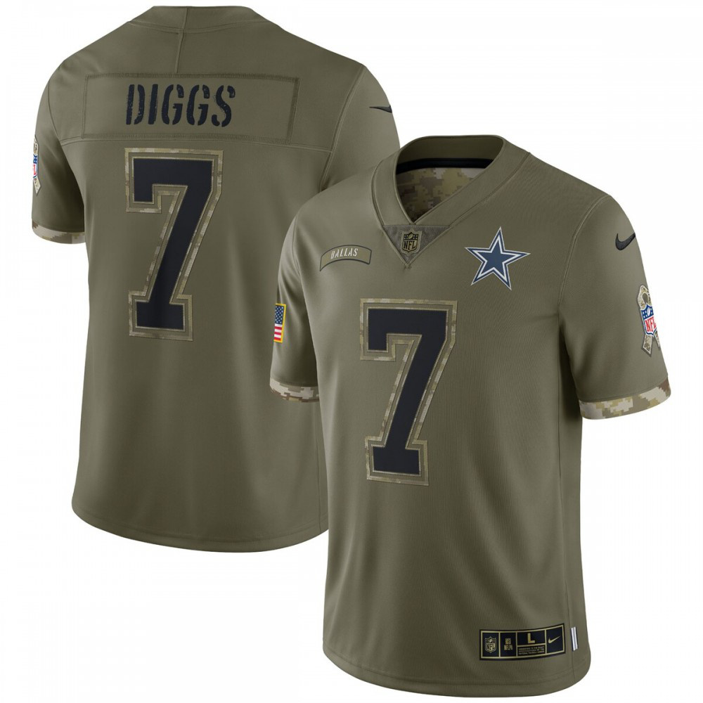 Trevon Diggs Dallas Cowboys Nike 2022 Salute To Service Limited Jersey - Olive-GridironStore